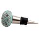 Amarylis Floral Etched Ceramic Wine Stopper (Pack Of One Piece)